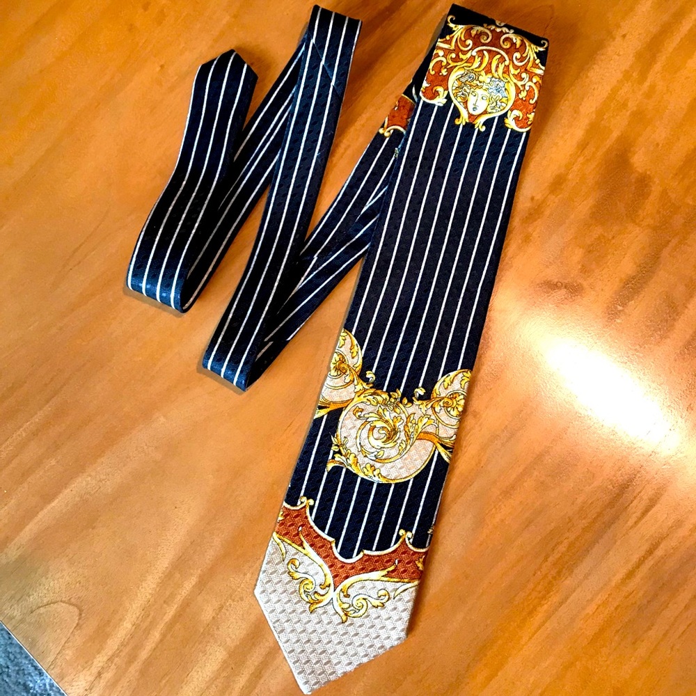 Versace Medusa Tie Vintage 1990s Authentic